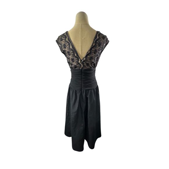 "JESSICA HOWARD" Babydoll Black Lace SZ 8 Dark Romance Goth Sexy Dress Midi - Picture 4 of 11